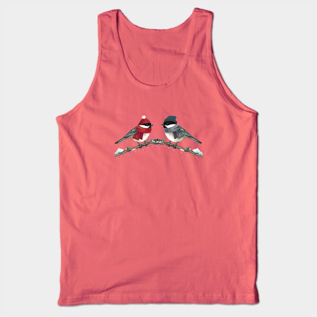 Chickadee's Christmas Tank Top by NatureDzines